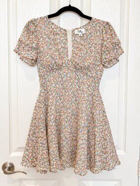 Polly Floral Mini Dress Size 4 Cottagecore Coquette Ditsy Floral Fit & Flare